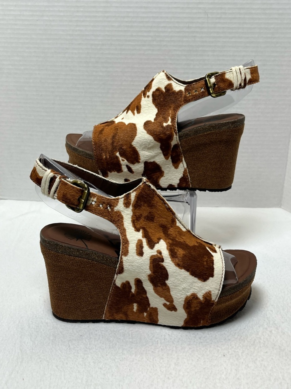 OTBT Jaunt Slingback Wedge Sandals Cow Calf Hair Size 6 - Picture 5 of 14